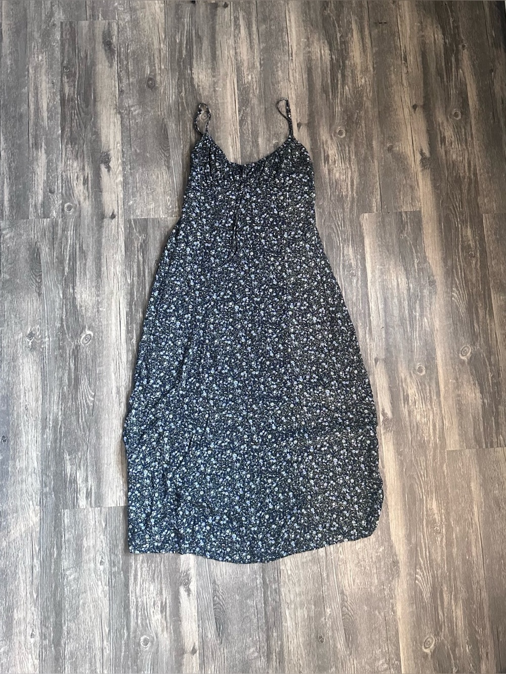 No Boundaries Blue Floral Midi Sun Dress Size Small (US) 8-10 (UK)